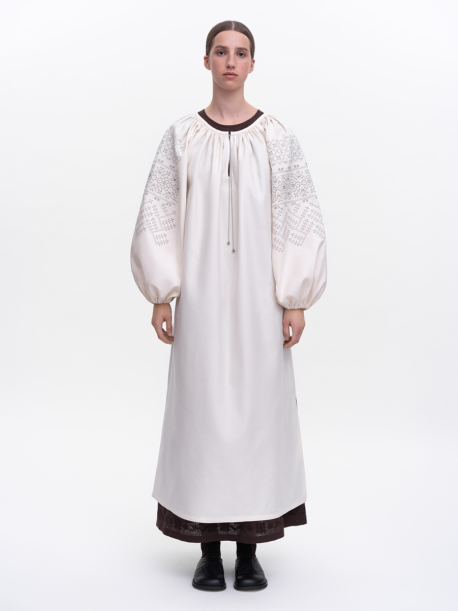 Milk embroidered dress "Velina" [0]