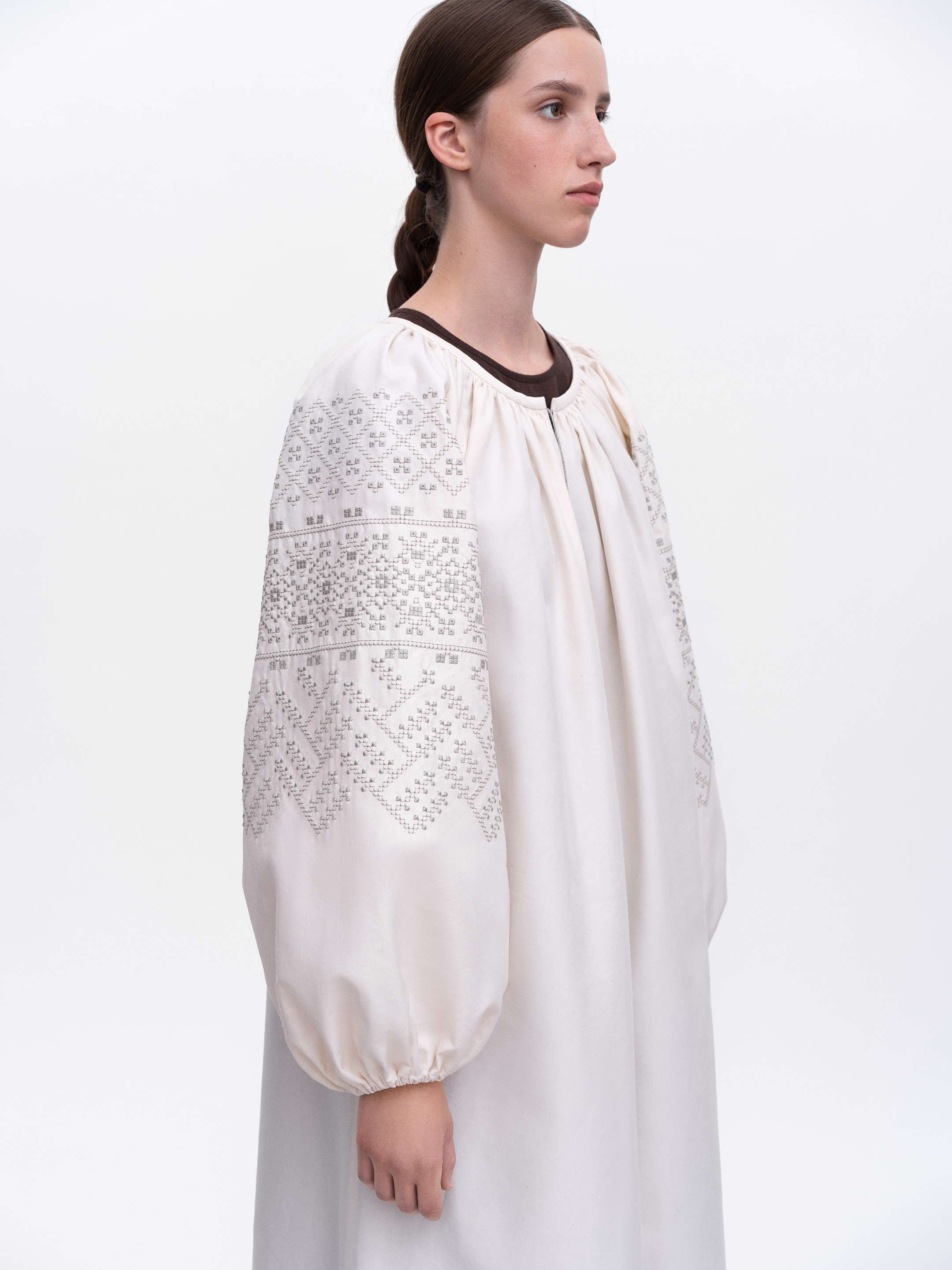 Milk embroidered dress "Velina" cheap