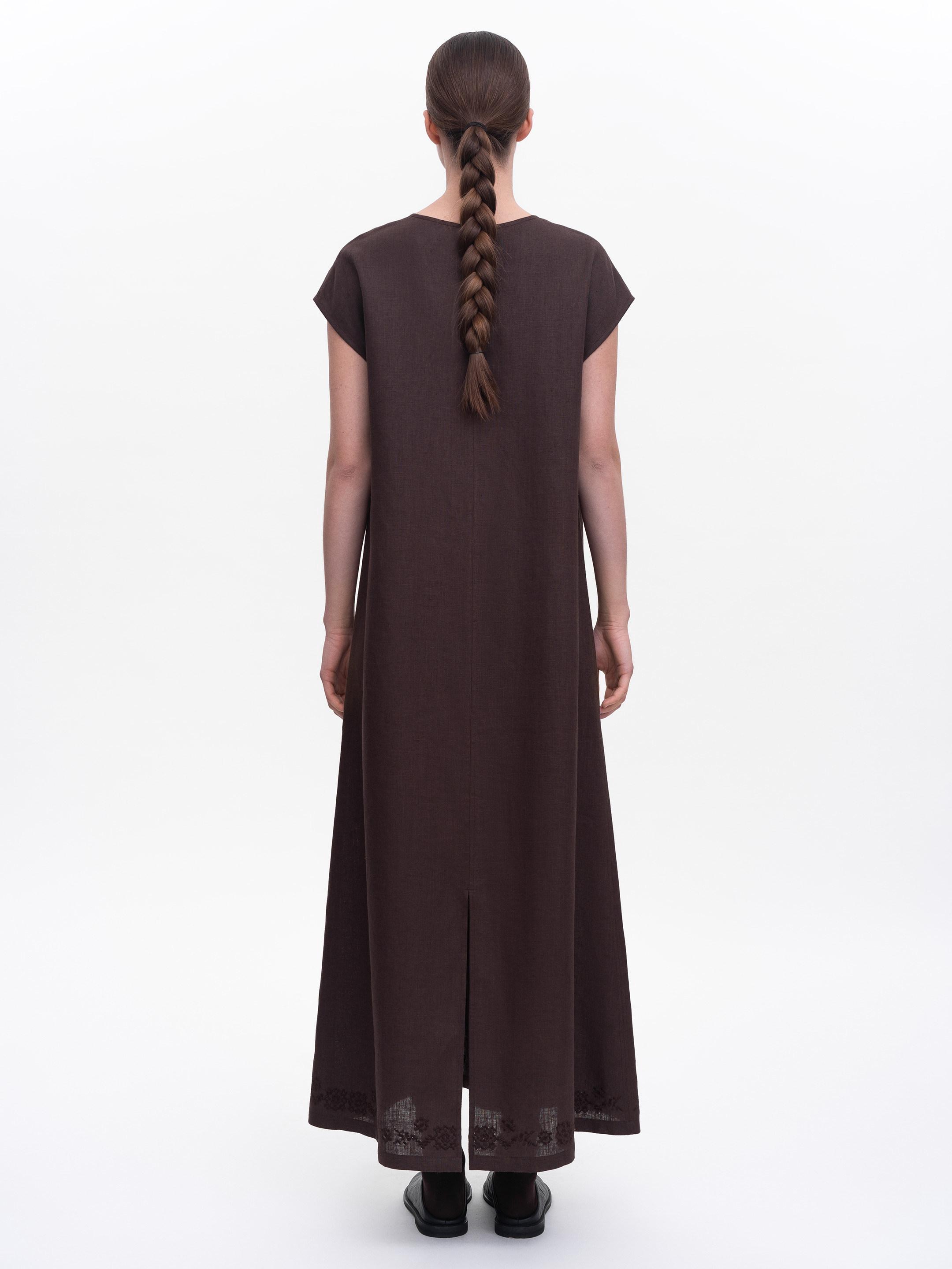 Brown embroidered dress "Nevit" ціна