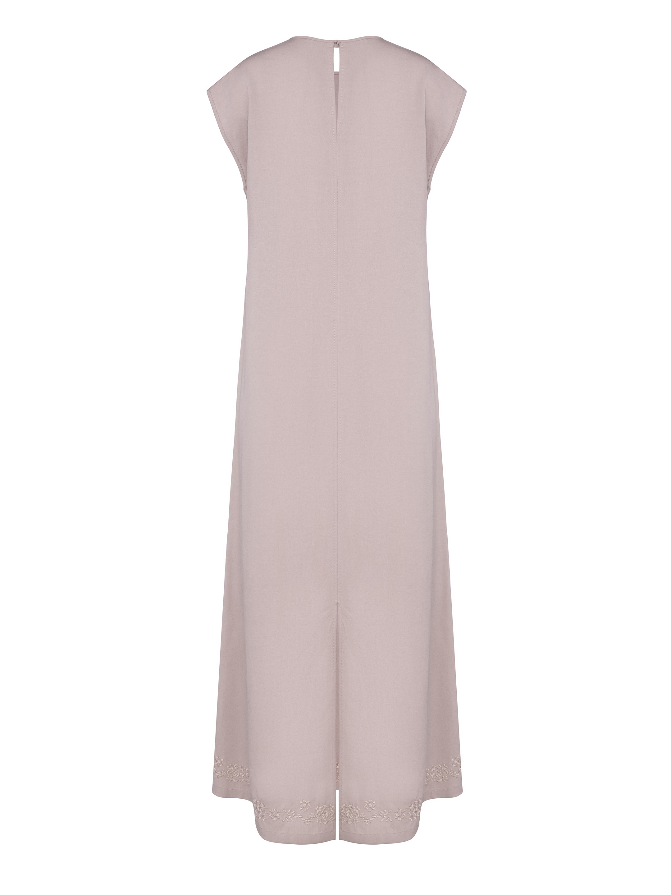 Beige embroidered dress "Nevit" fitting