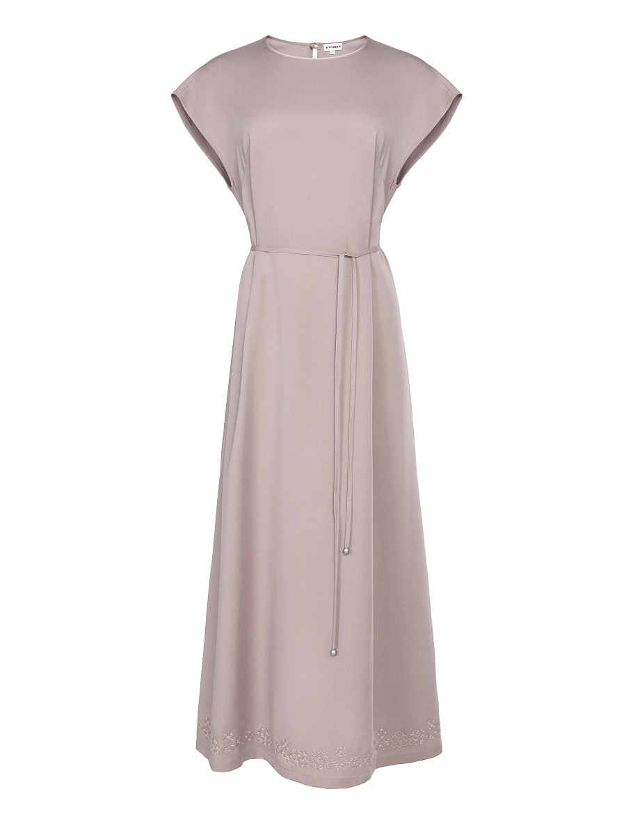 Beige embroidered dress "Nevit" [0]