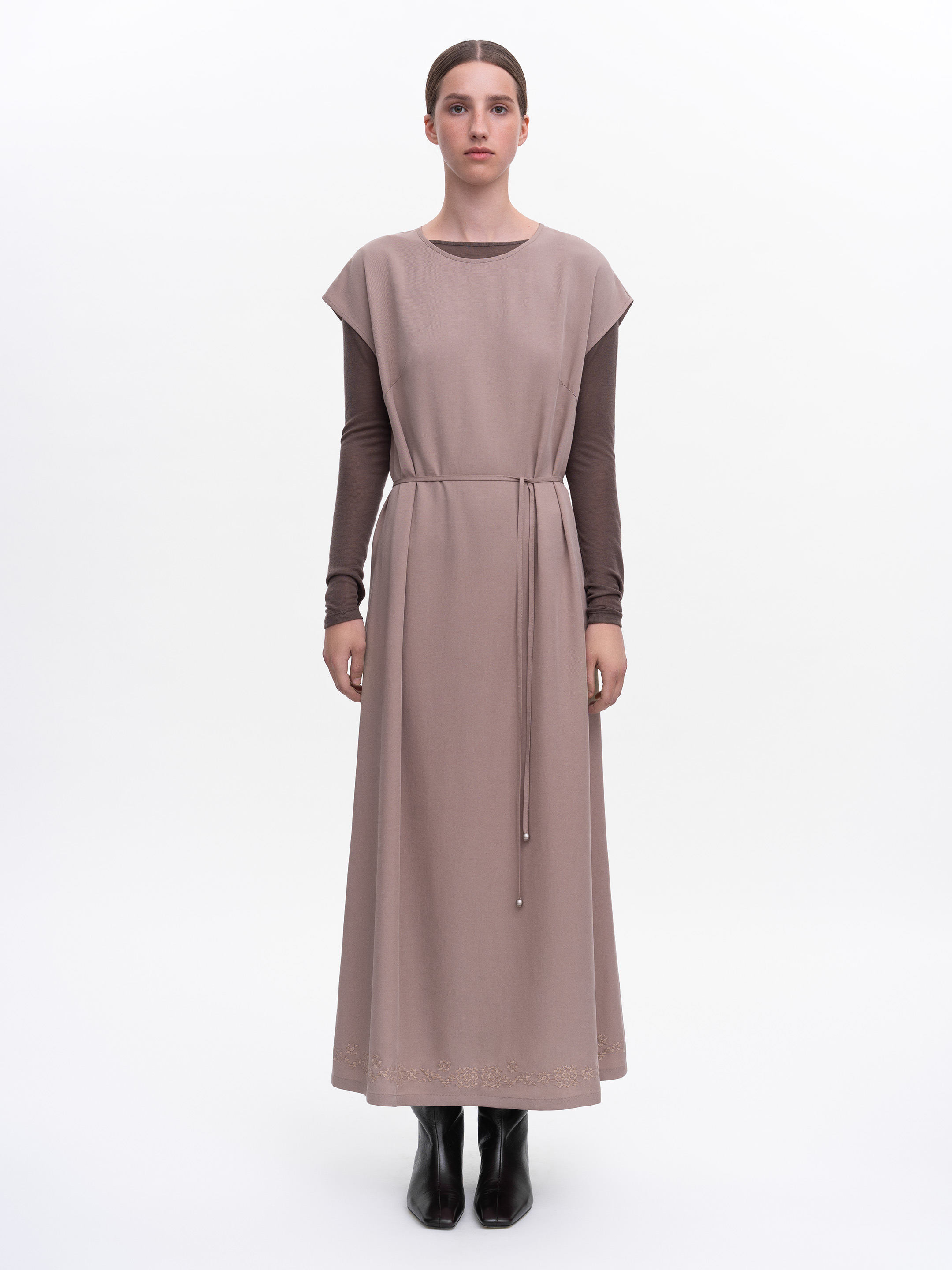 Beige embroidered dress "Nevit" Buy
