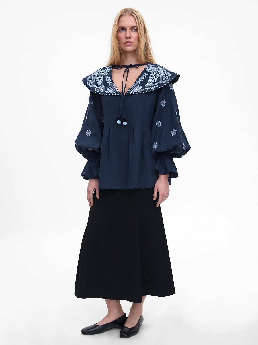Black blouse "Lehit" — Blue