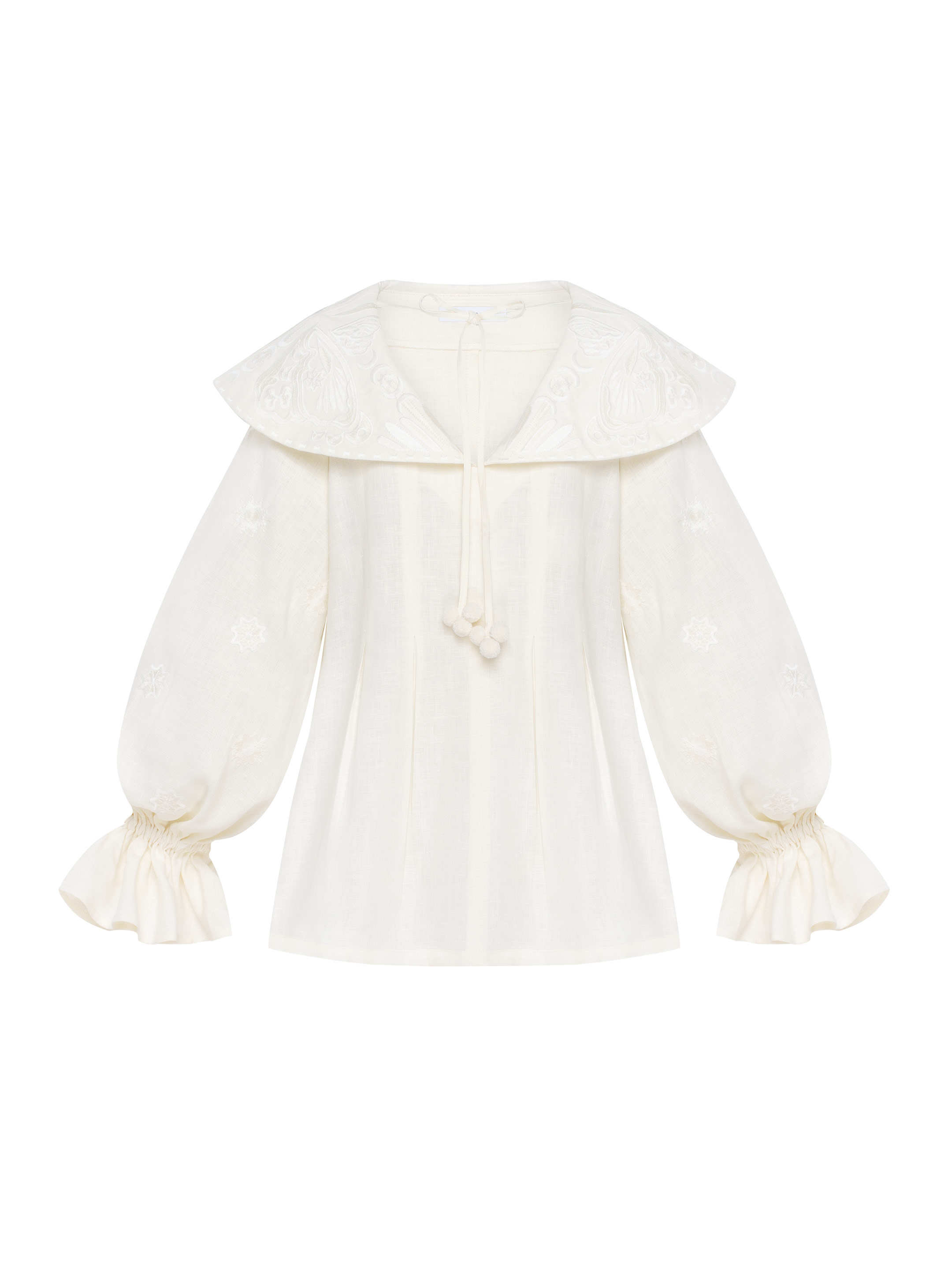 Milk white blouse "Lehit" fitting