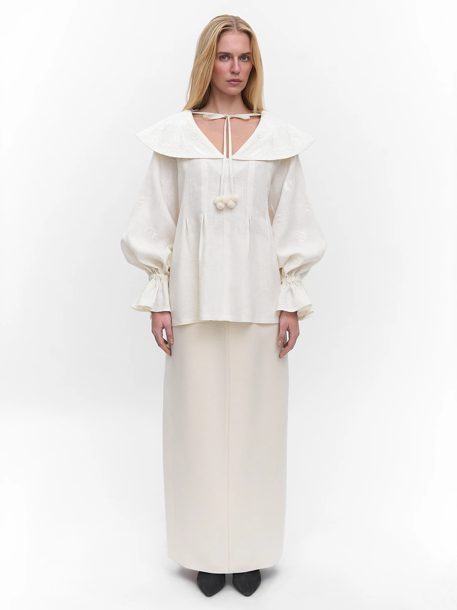 Black blouse "Lehit" — White