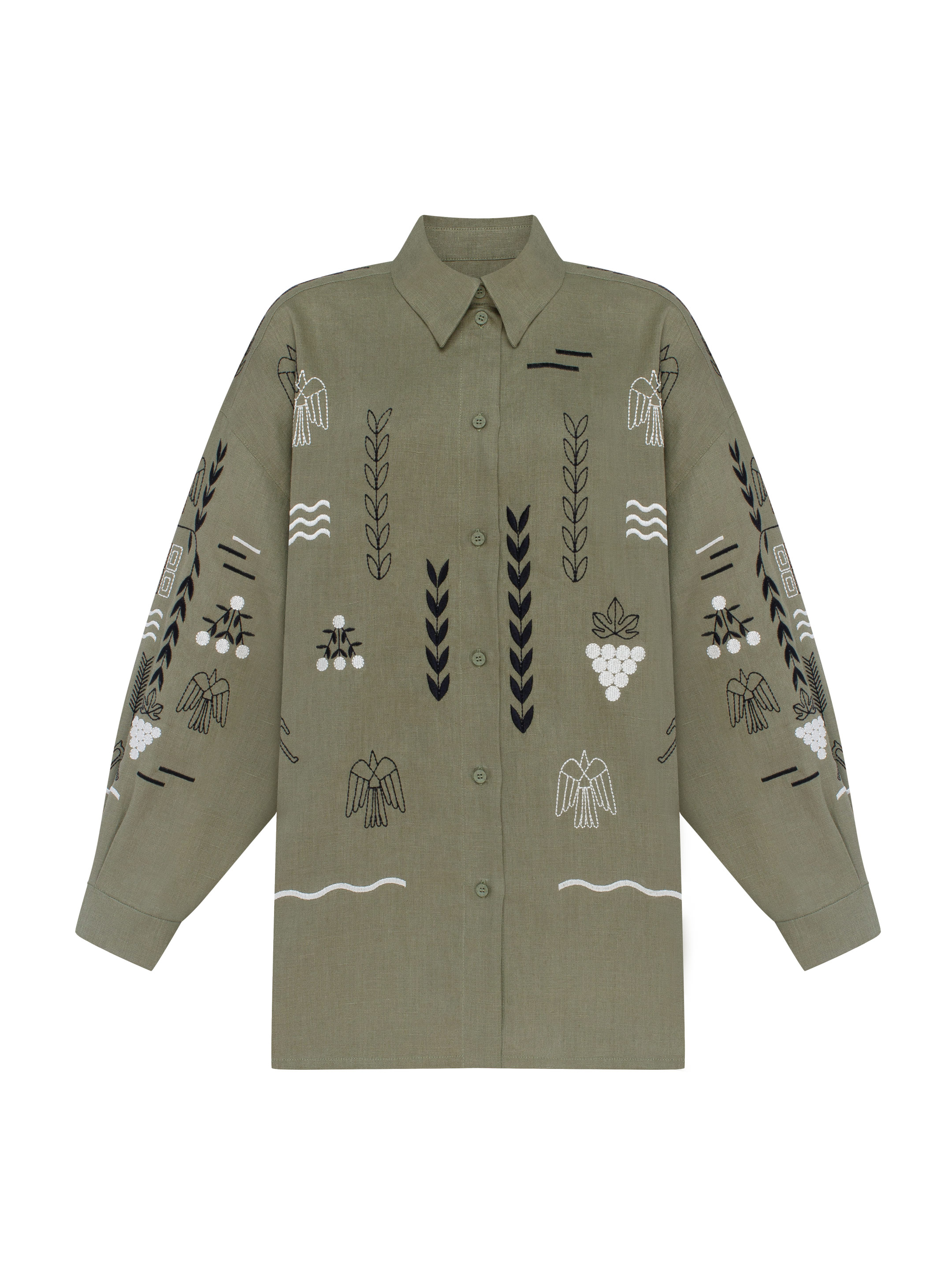 Green women's shirt SLOVO GREEN fitting