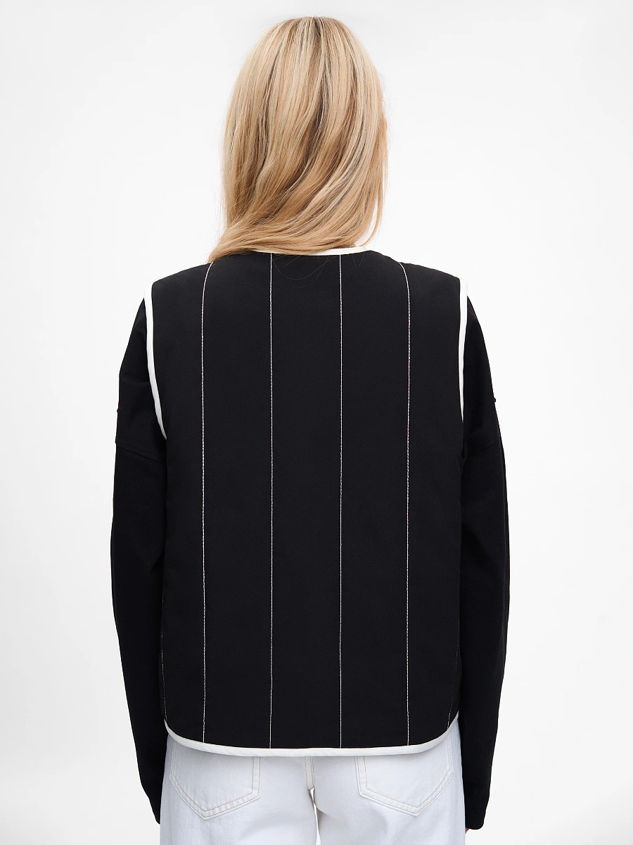 Milky-white vest “Siayvytsia” — Black