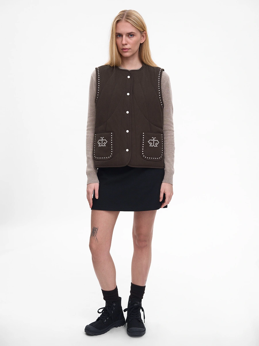 Blue vest “Metelychka” — Brown