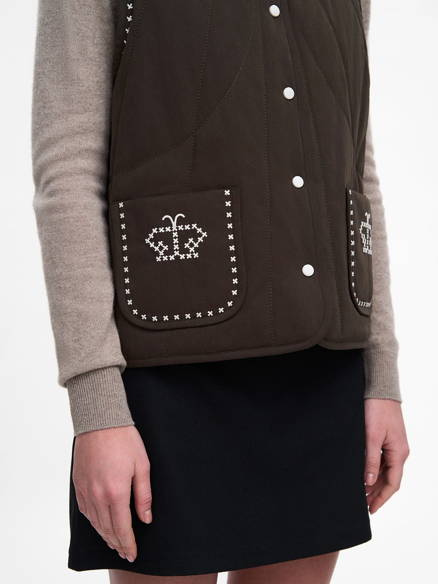 Blue vest “Metelychka” — Brown