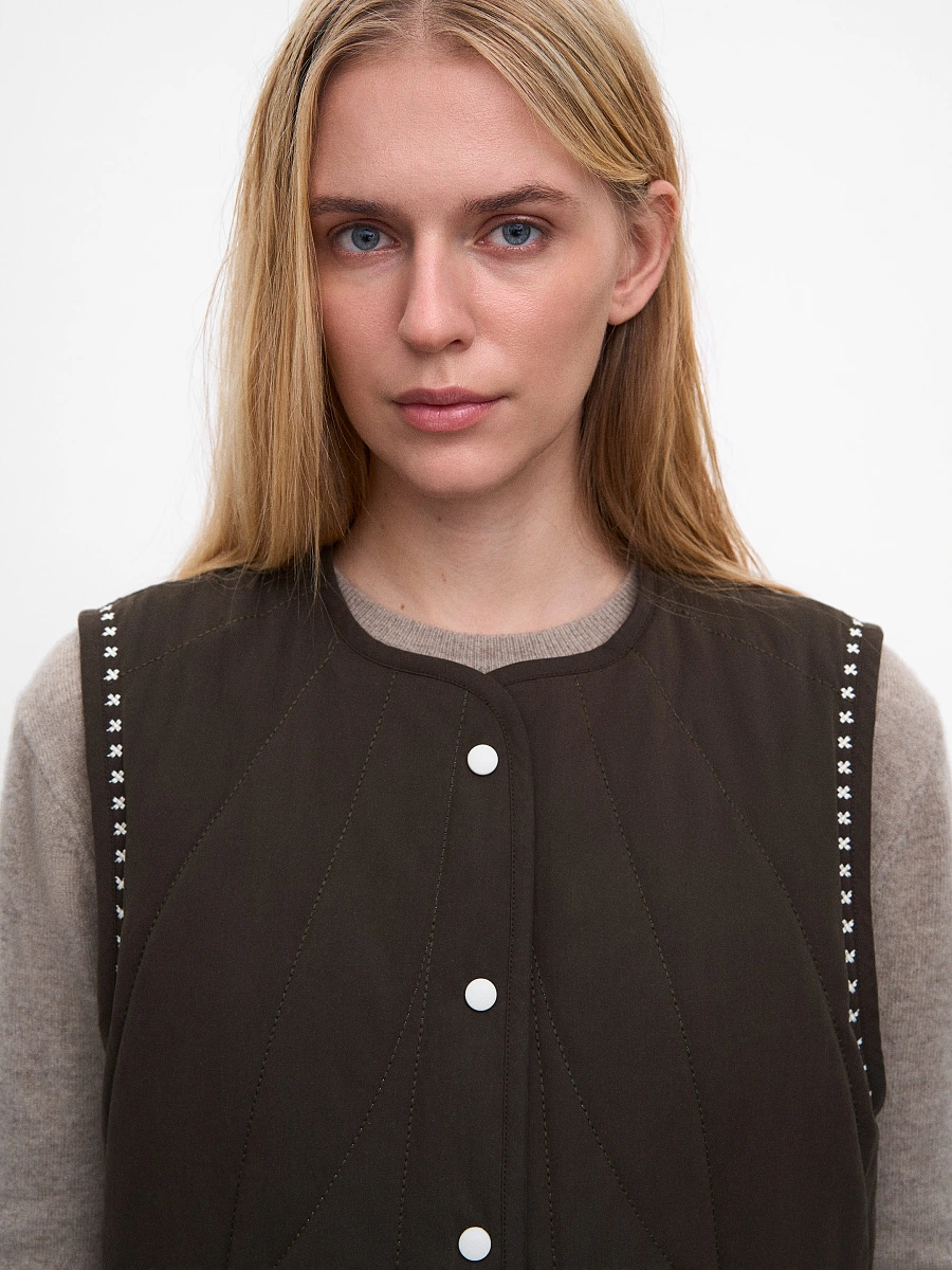 Blue vest “Metelychka” — Brown