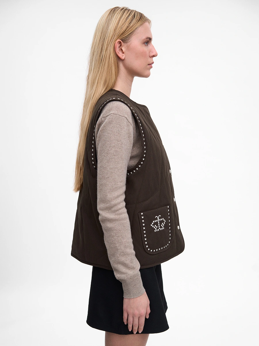 Blue vest “Metelychka” — Brown
