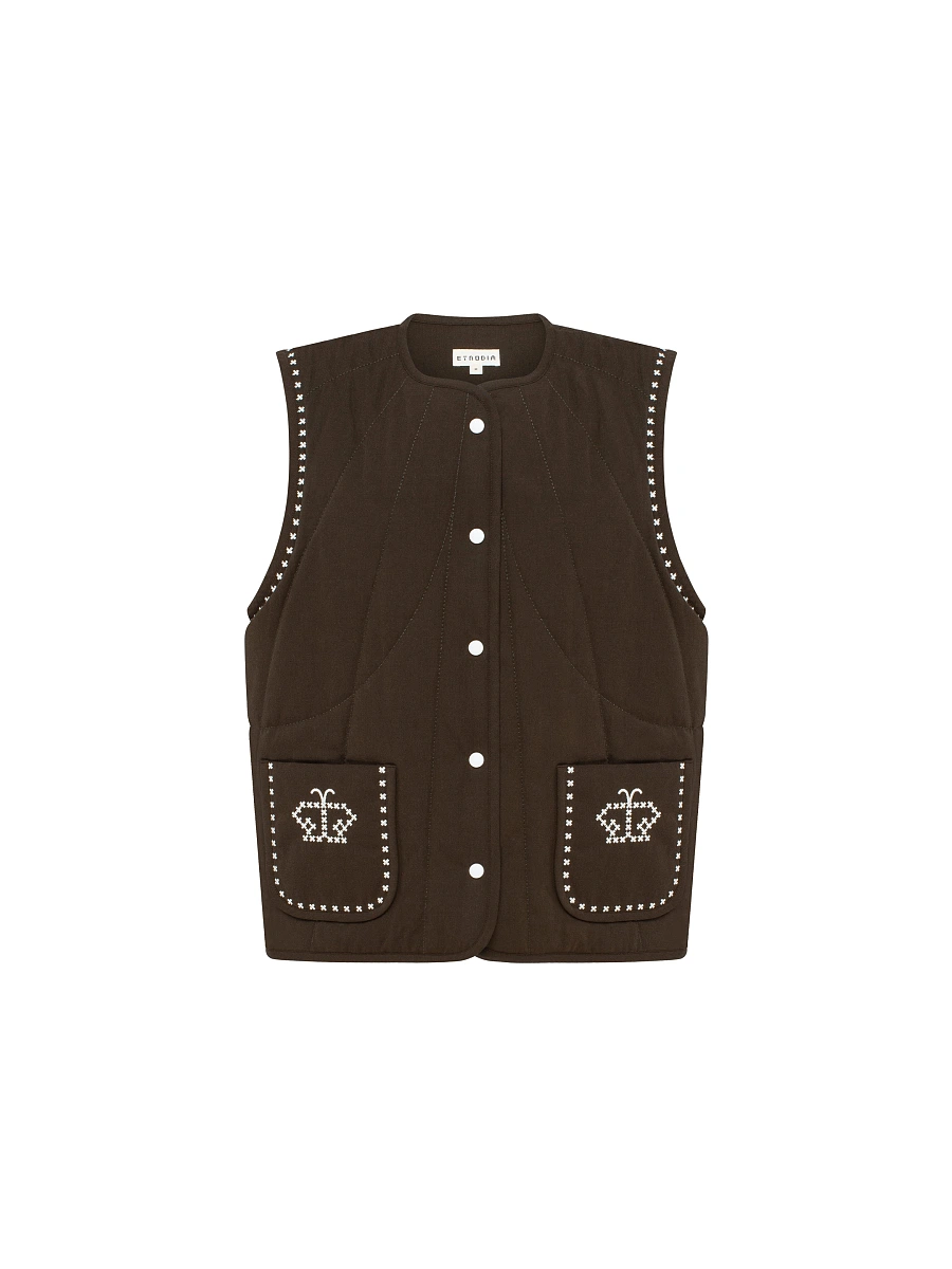 Blue vest “Metelychka” — Brown