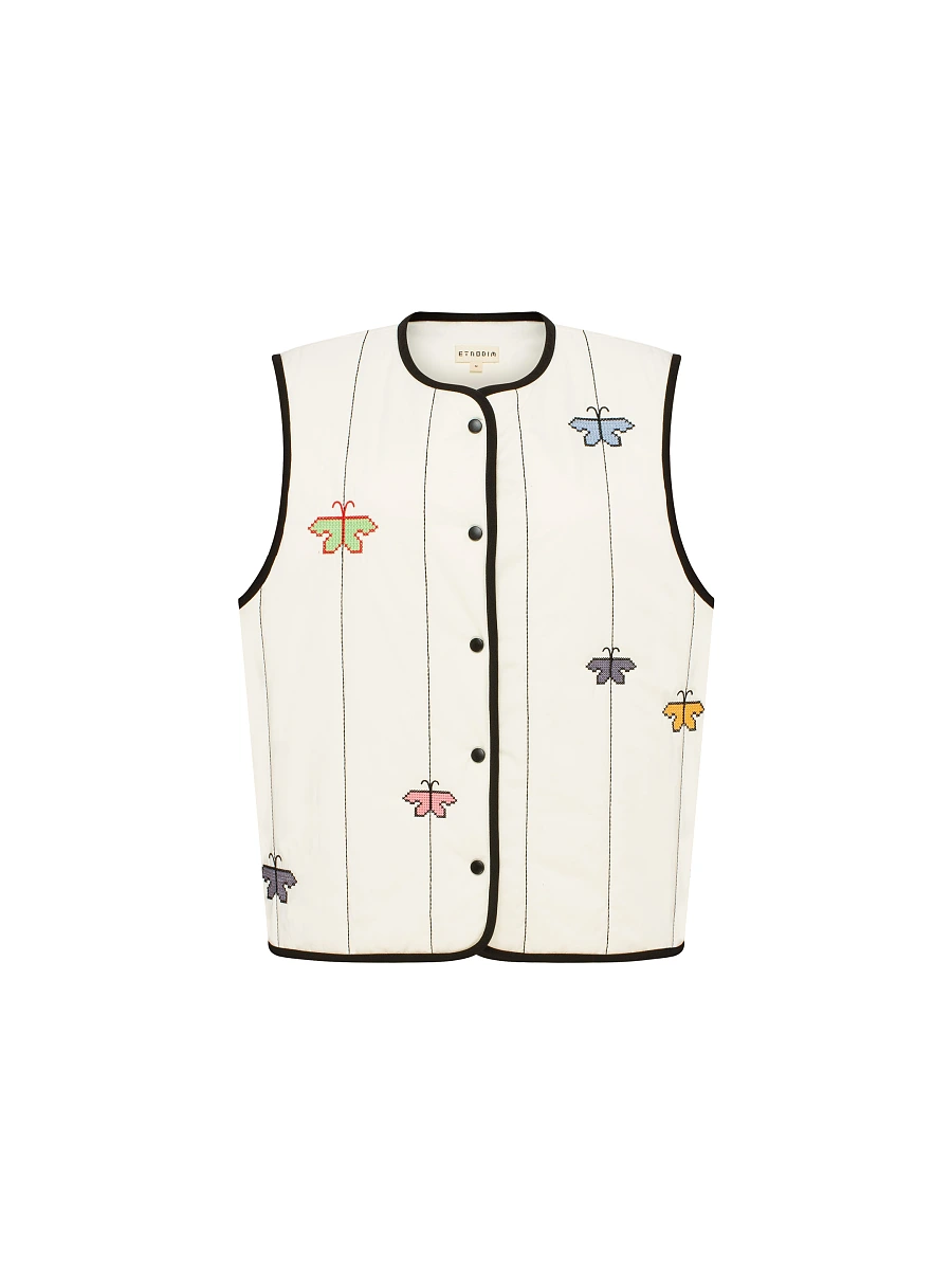 Black vest “Siayvytsia” — White