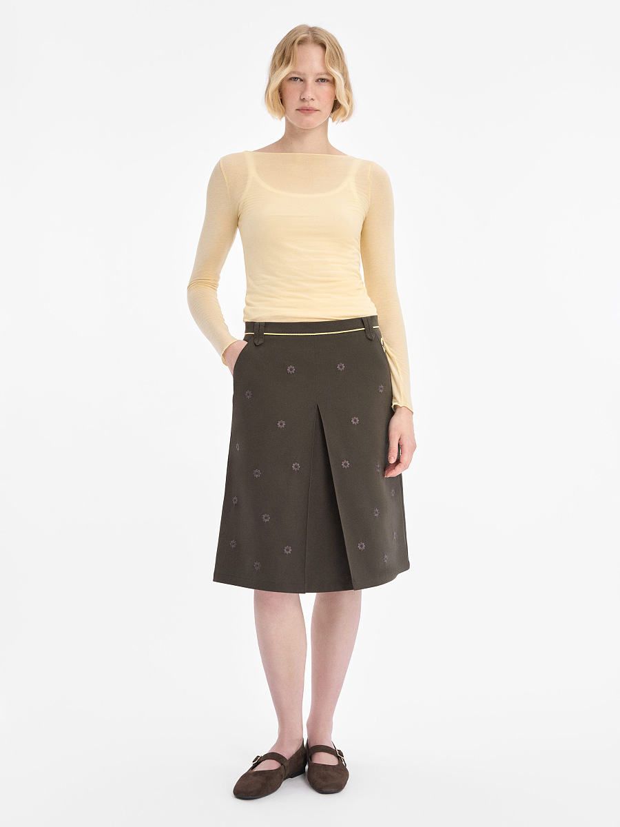 “Petra” embroidered skirt [0]
