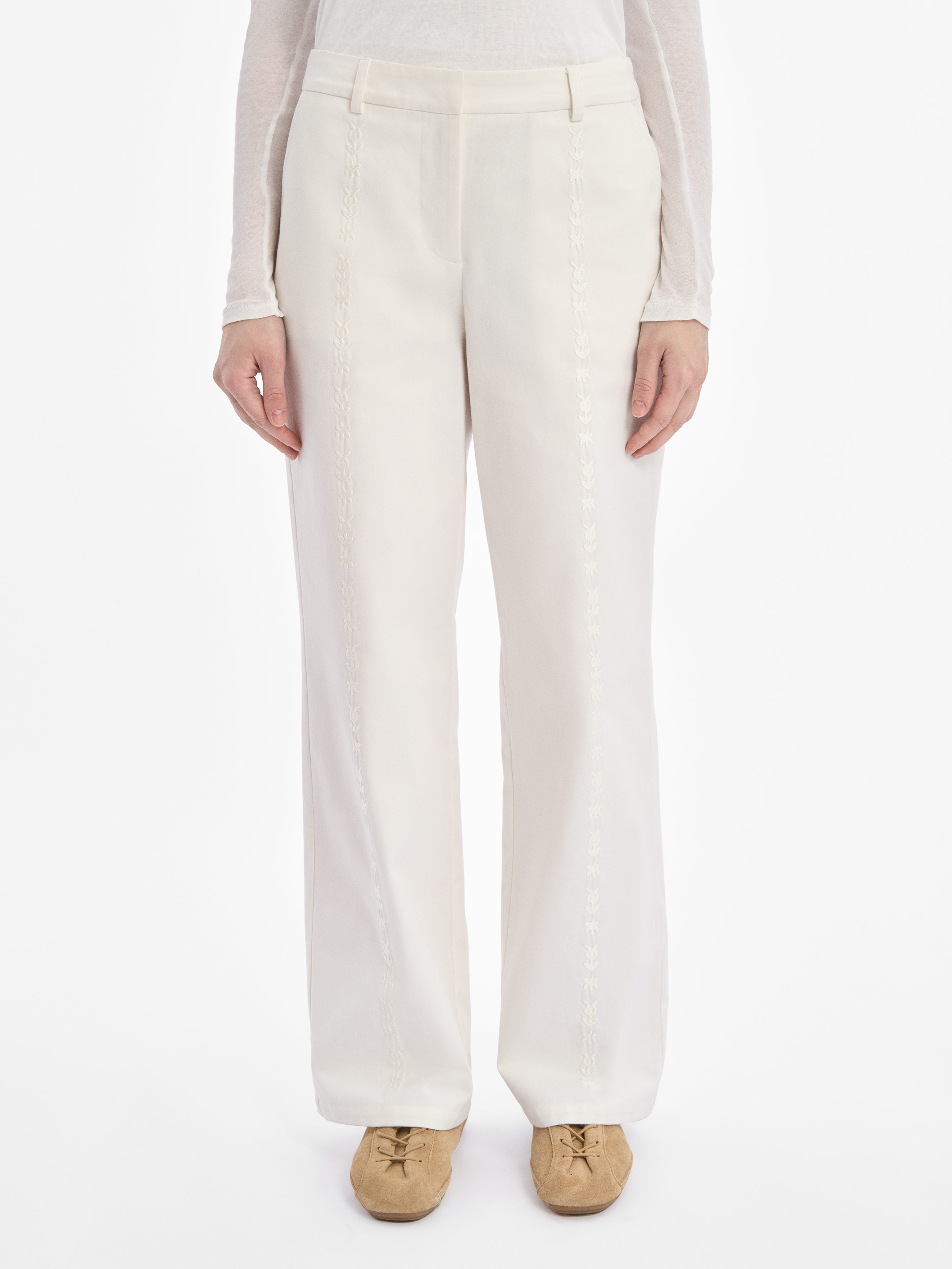 “Osonnia” white pants cheap